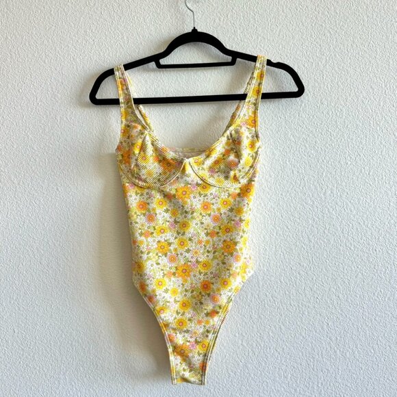 Billabong | Ain’t She Sweet | Yellow Floral One Piece Swimsuit - Picture 5 of 6